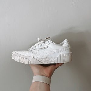 Puma white leather cali sneakers